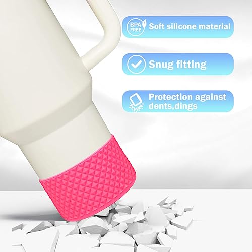 Vista 44 de WK IEASON 2 Pcs Tumbler Bottom Protector Boot for Stanley Quencher Adventure 40oz & Stanley IceFlow 20oz 30oz, Stealth Landing-2.83inch Bottom