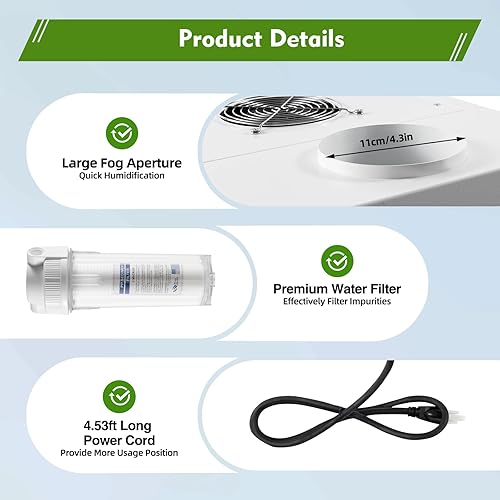 Miniatura 6 de Humidificador industrial ultrasónico completamente automático pulverizador comercial del humidificador de aire de toda la casa 6.6 lbs/h conveniente