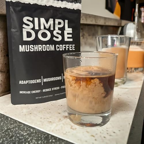 Miniatura 5 de SIMPL DOSE Café orgánico de hongos  Mezcla de café de hongos 8 en 1 con melena de león, adaptógenos y L-teanina  Superalimento de café diario  30
