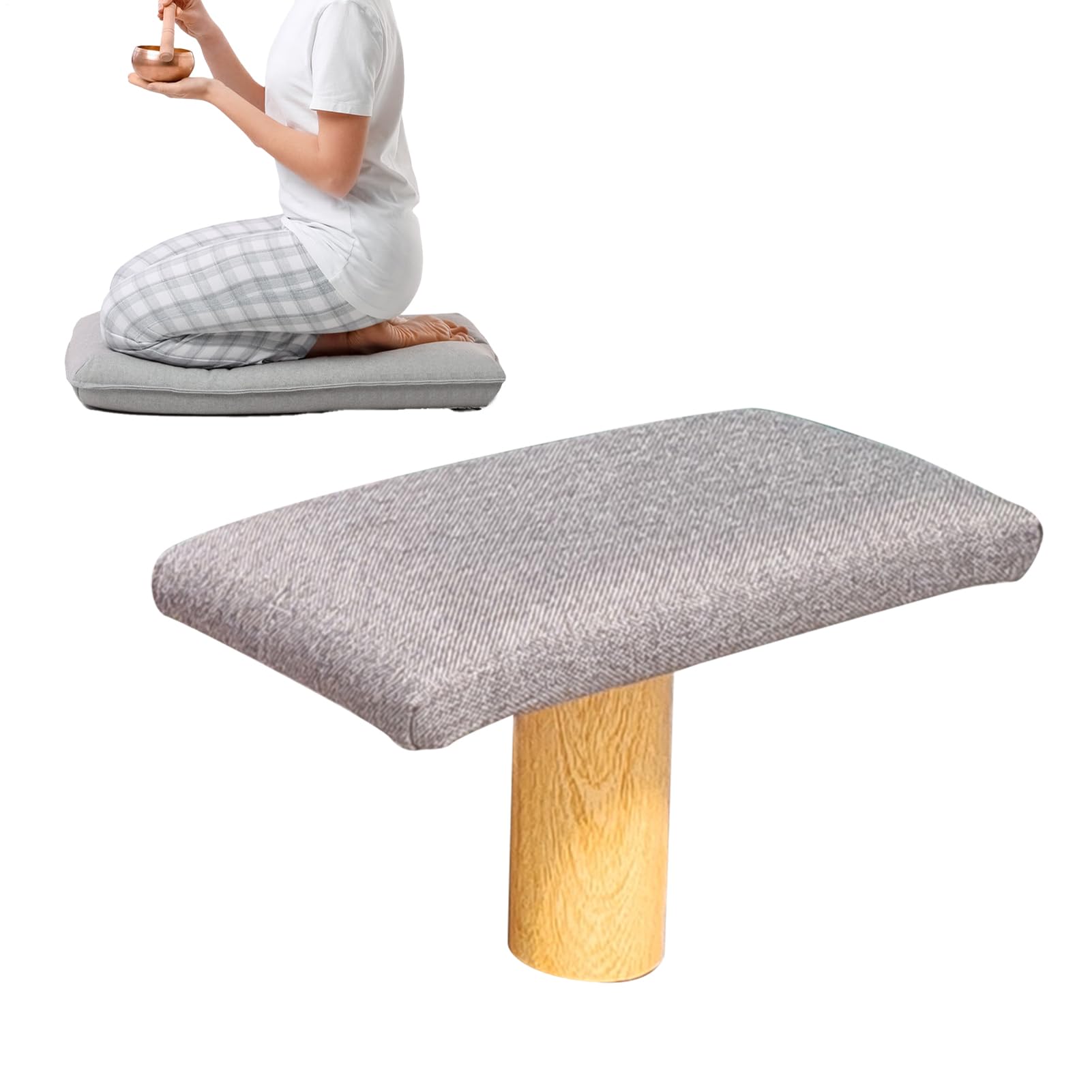 Ławka do medytacji klęcząca - przenośne krzesło do jogi do modlitwy i uważności | drewniana konstrukcja ze składanymi nogami, ergonomiczna konstrukcja, do studia, podróży, sesji relaksacyjnych na