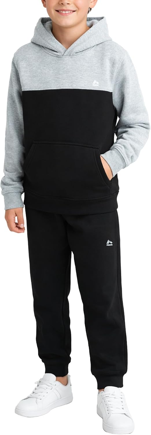 RBX Boys Sweatsuit - 2 Piece Performance Pullover Fleece Hoodie Sweatshirt and Boys Jogger Pants Set (Sizes 4-12)