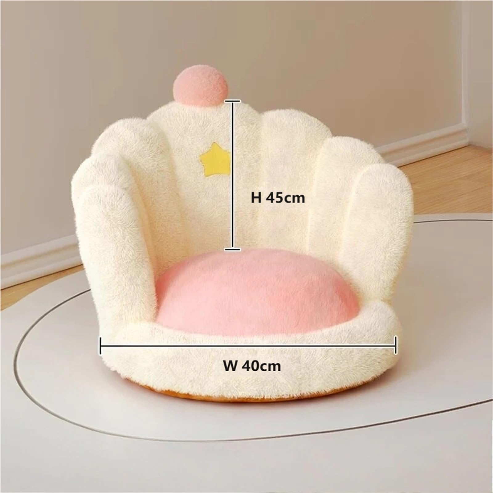 Kleines Sofa Lazy Sofa mit Bettrückenlehne, einzelnes Tatami-Bodenkissen for Kinder im Leseschlafsaal Einzelsofa(Orange)