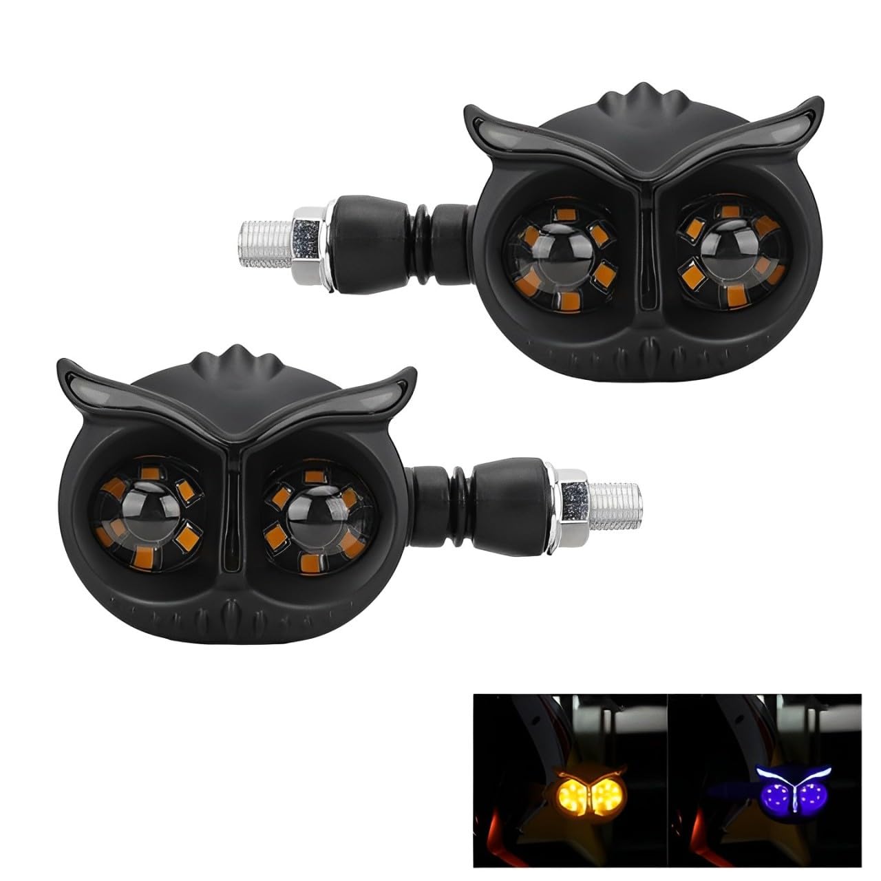 Guance Dual Color Owl Shape (Ullu Shape Indicator) Bike indicator Blinker Brake Light indicator Compatable with All bikes (Set of 2 pcs,Dual Color Indicator)-image-17