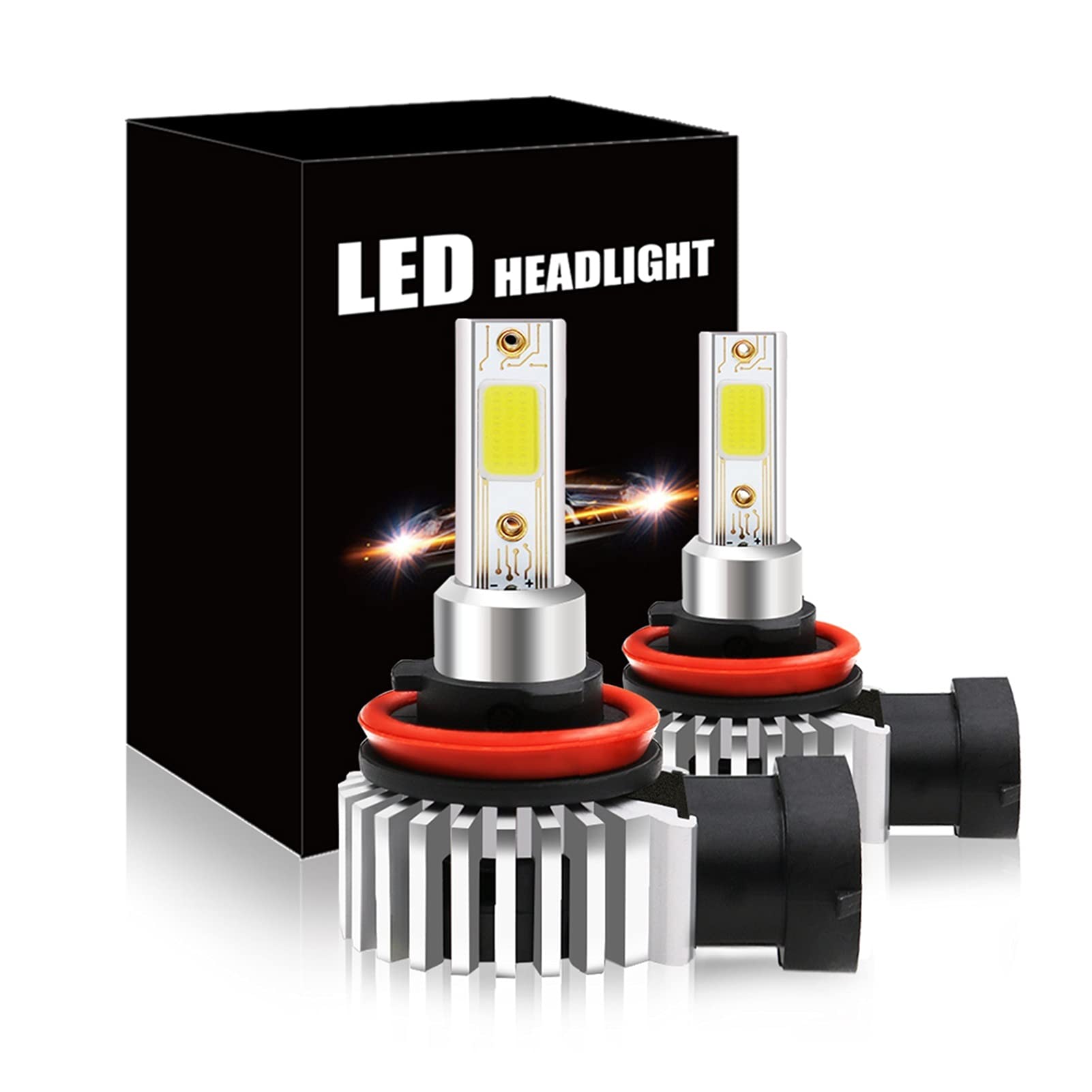 Kit de conversion du xénon 2pcs H7 LED Turbo Car Headlight H1 H4 H4 H11 9005 HB3 9006 HB4 9012 H7 Lampe Ampoule 12000LM 6000K Mini Taille Mini Taille HeadLamp Bouche de brouillard Auto et Moto