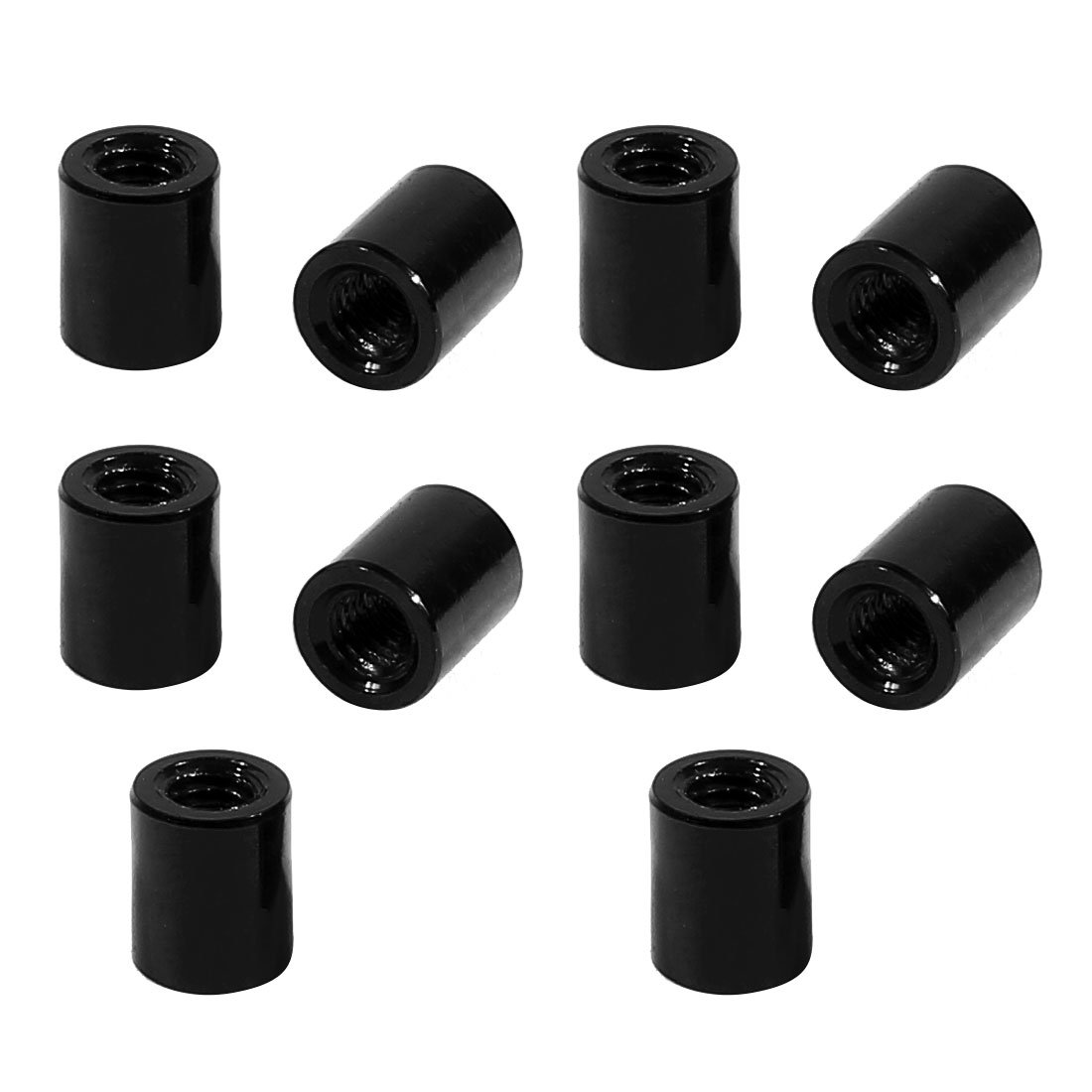 Aexit 10Pcs M3 Electrical equipment x 6mm Round Aluminum Column Alloy Standoff Spacer Stud Fastener for Quadcopter Black