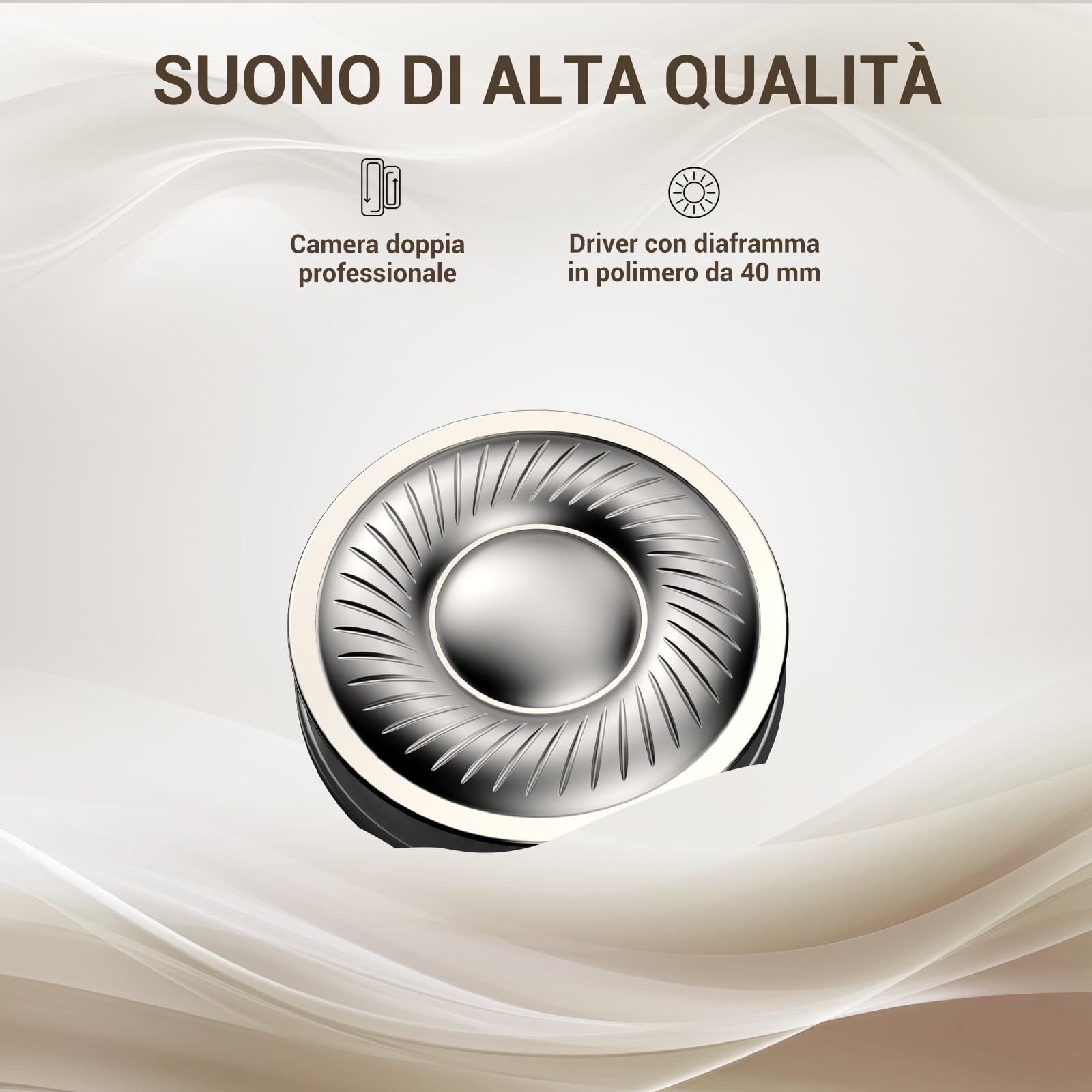 OneOdio A10 Cuffie Bluetooth Over Ear Cuffie Wireless Bluetooth con Cancellazione Attiva Rumore Adattiva fino al 98%,Ttecnologia ANC Ibrida,Riproduzione 62 Ore,Comodo da indossare Grigio Arg