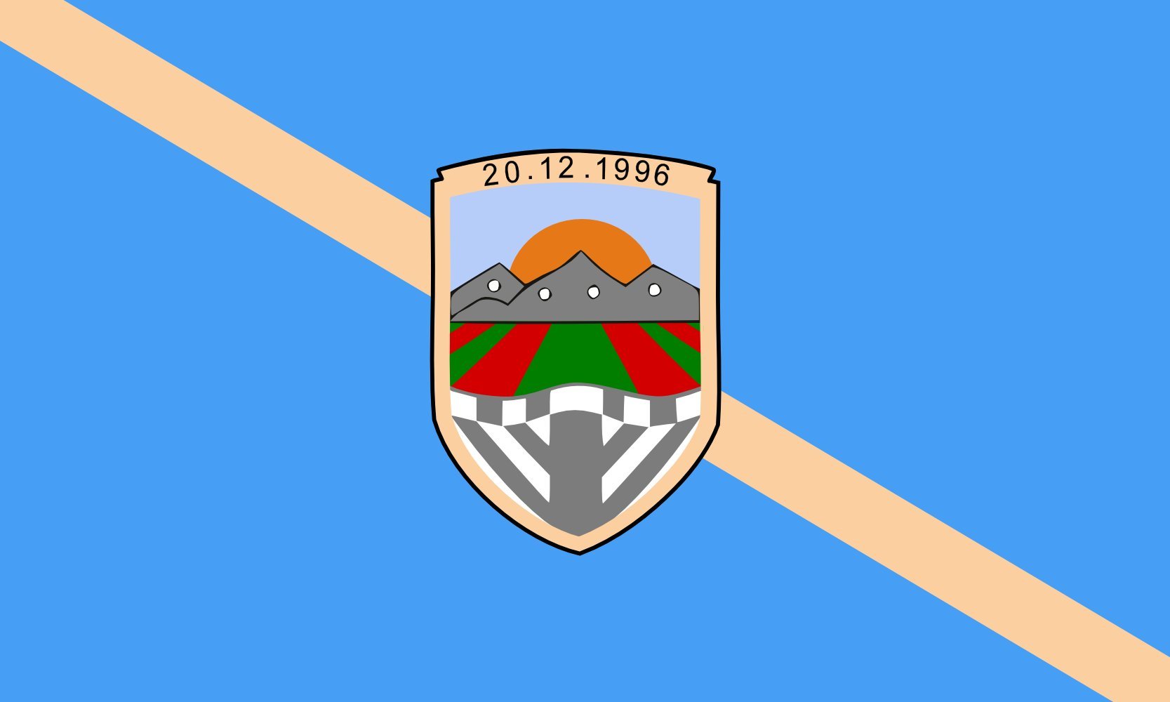 Drapeau de Tearce grand format officiel de cette municipalité de Macédoine du Nord