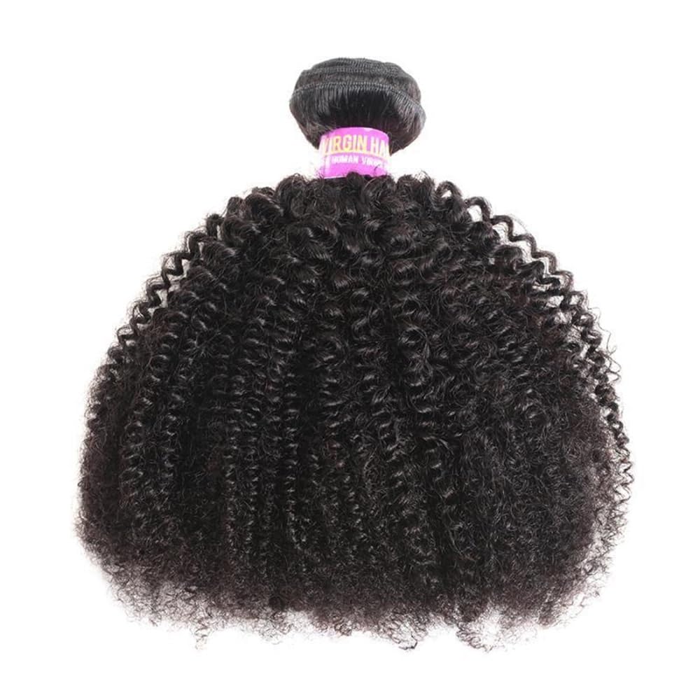 Afro Kinky Curly Bundles pasma prawdziwych włosów, 4B, 4C, nieprzetworzone, ze włosy dla kobiet, naturalny czarny kolor (45 cm)