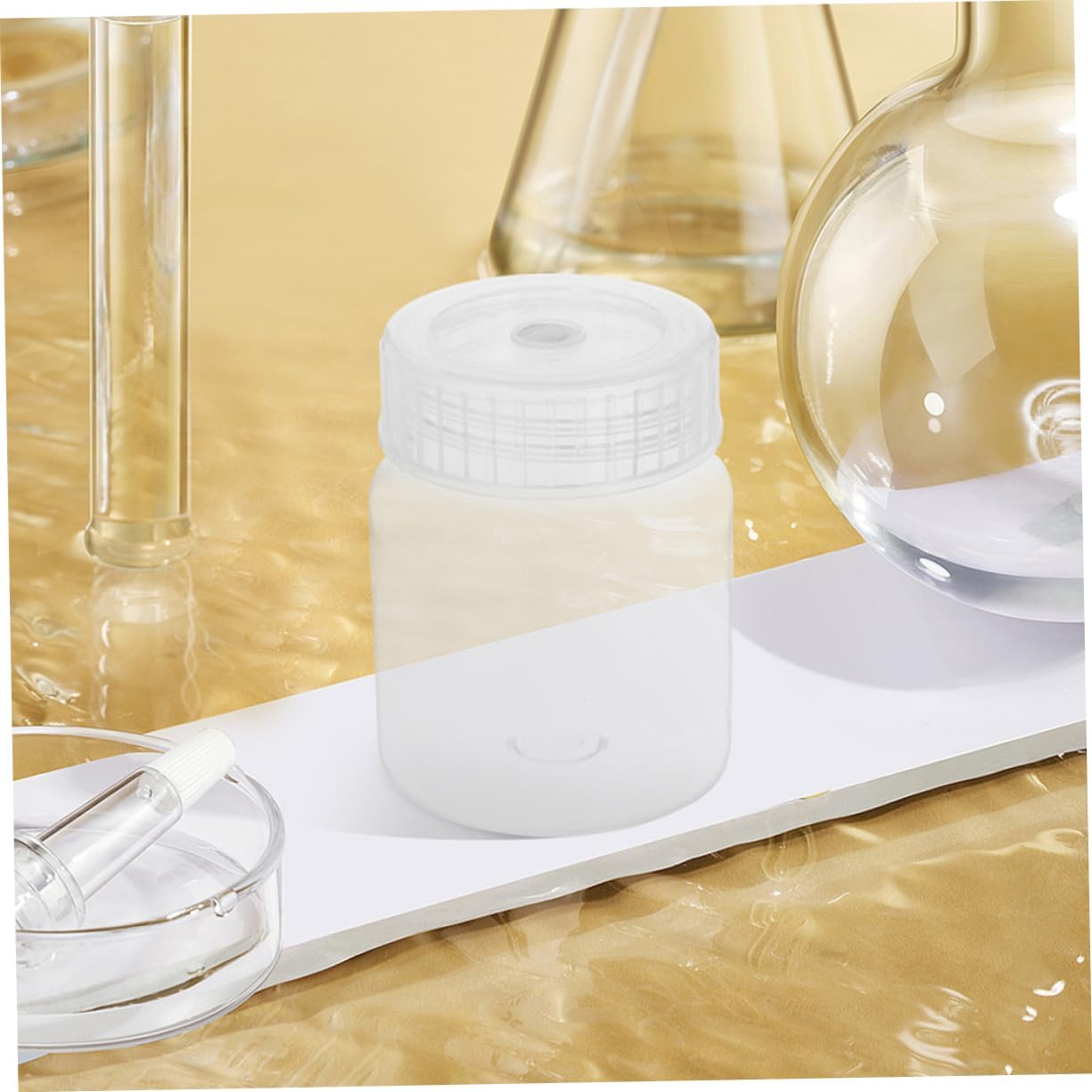 4pcs Wide Mouth Bottles Translucent Polypropylene Lab Reagent Sample Bottles Chemical Storage Containers for Liquid Hdpe Design