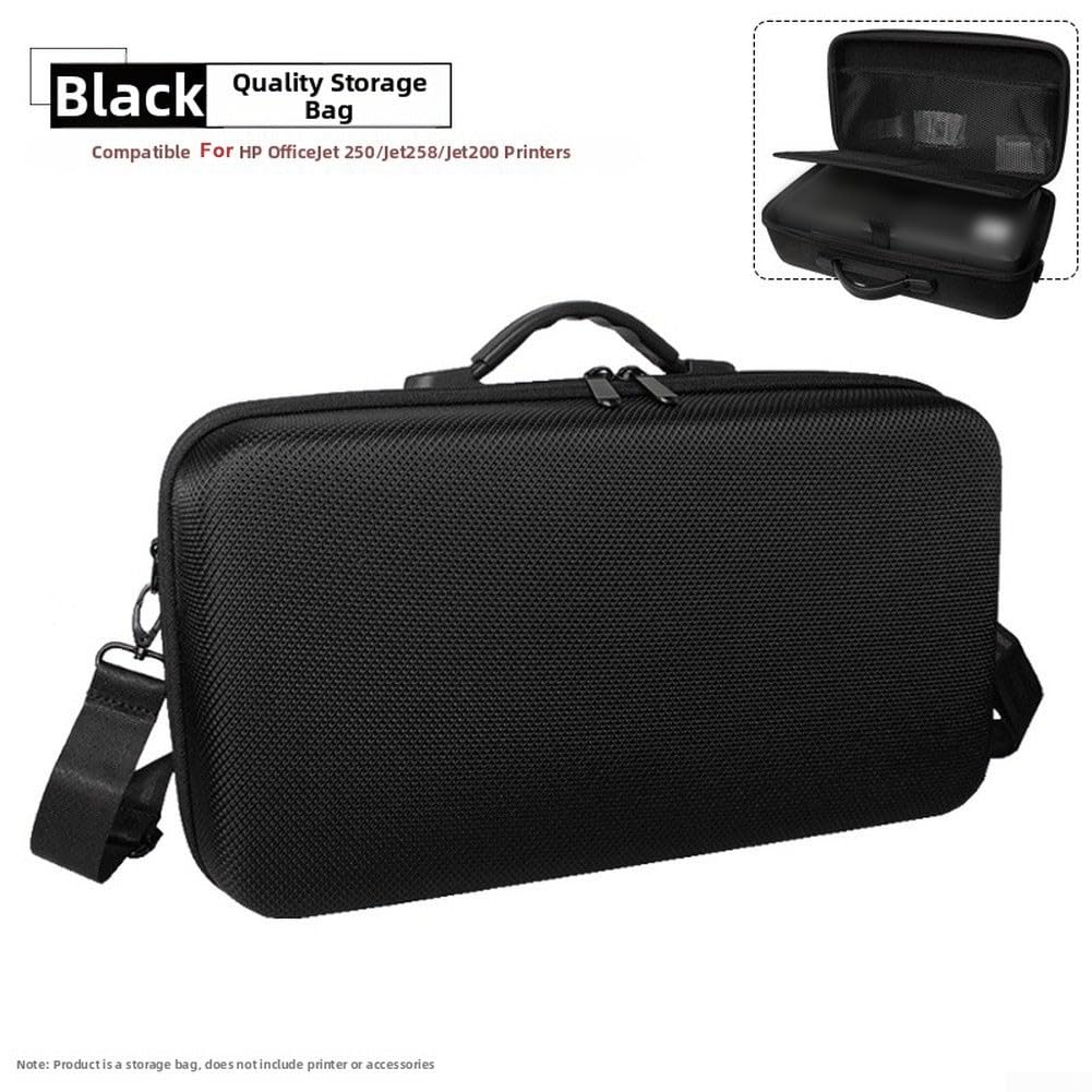 Estuche de almacenamiento duro de EVA para impresoras HP Officejet, 43 x 25 x 18 cm, bolsa de transporte a prueba de golpes con asa, caja de viaje protectora negra