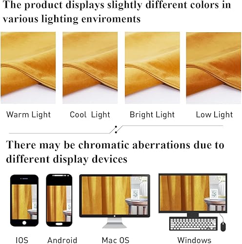 Miniatura 6 de StangH Cortinas de terciopelo con cenefa de cascada para dormitorio, cenefas de privacidad con bolsillo para barra dorada cálida con borlas de