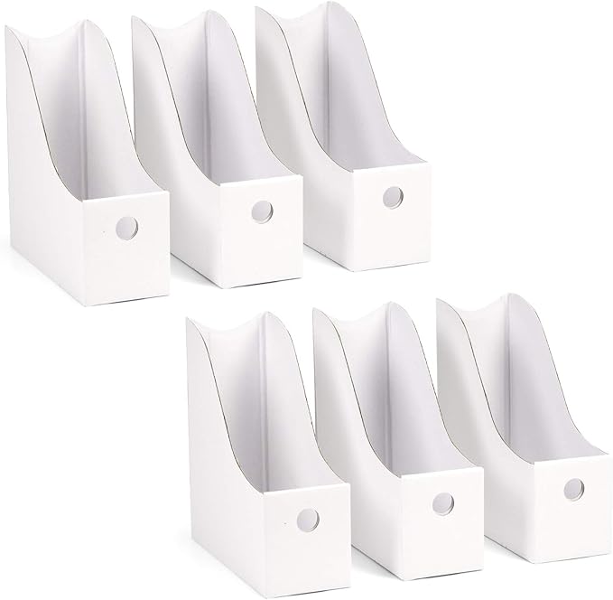 Blue Summit Supplies 6 Pack White Cardboard Magazine Holder