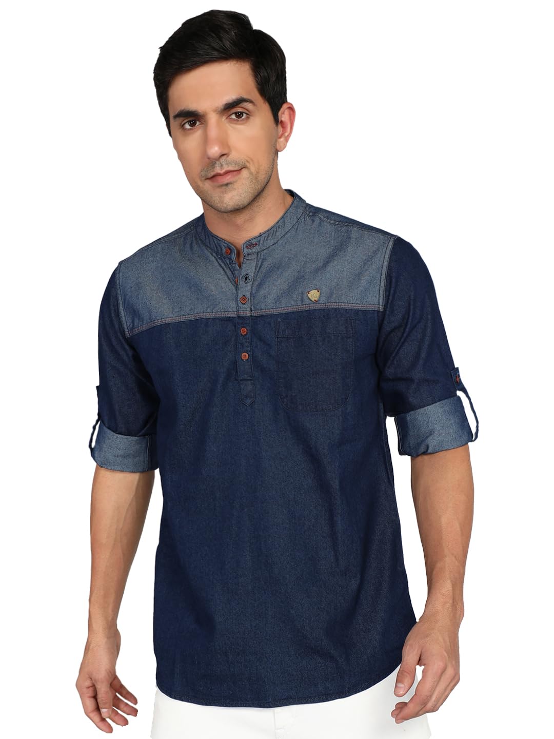 kuons avenue Men's Tailored Fit Short Denim Kurta | Kurta Shirt for Men-picture-36