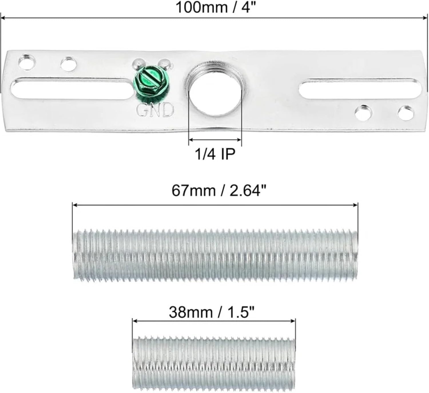 Light Fixture Mounting Bracket Universal Light Fixture Bar Kit, 1/4 IP Center Ceiling Plate Mounting Bracket Canopy Hardware Repair Set with Screws