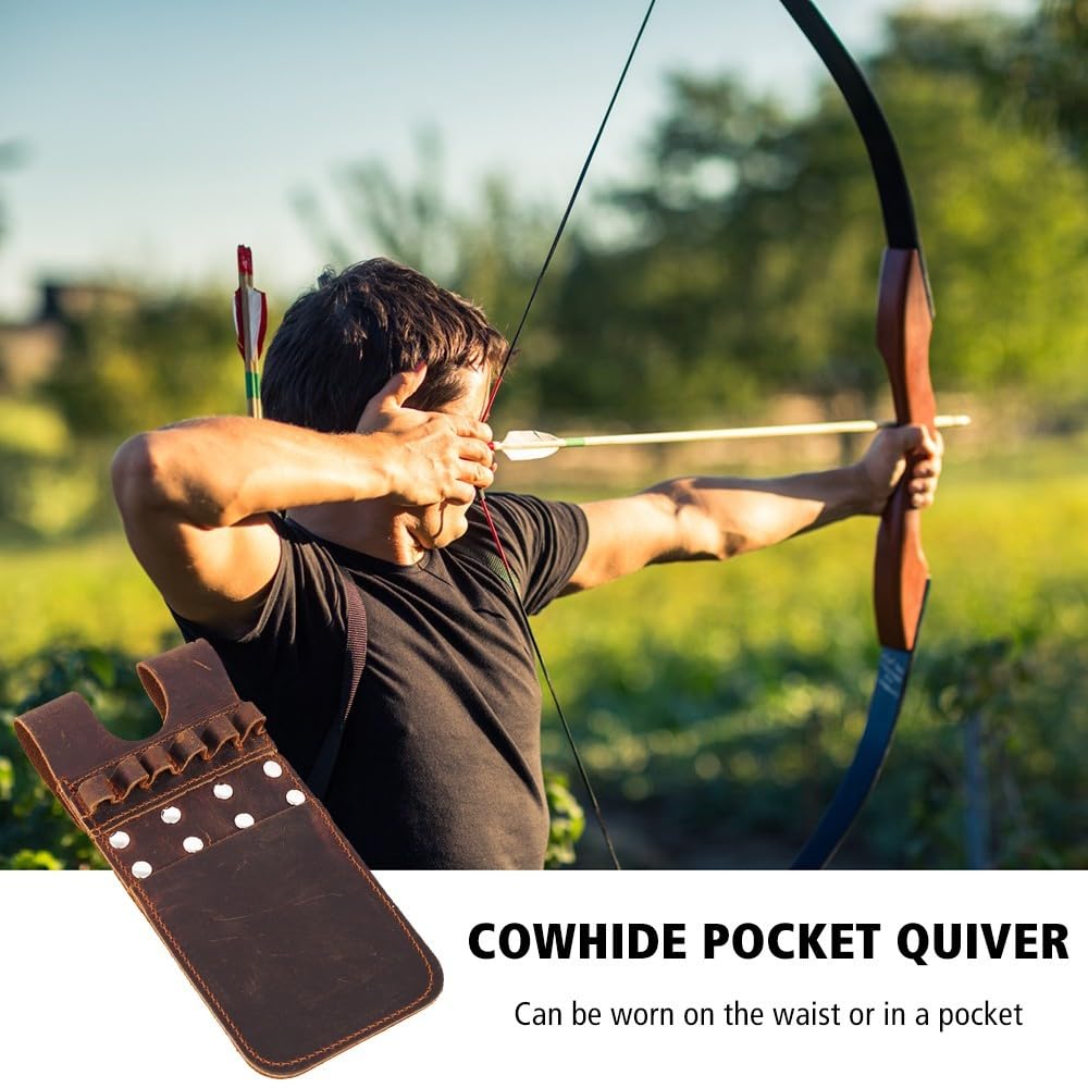 DONGKER Faretra Frecce Mini, Borsa Freccia Tascabile Può Contenere 6 Frecce, Tasca per Tiro Con l'Arco per Caccia Tiro