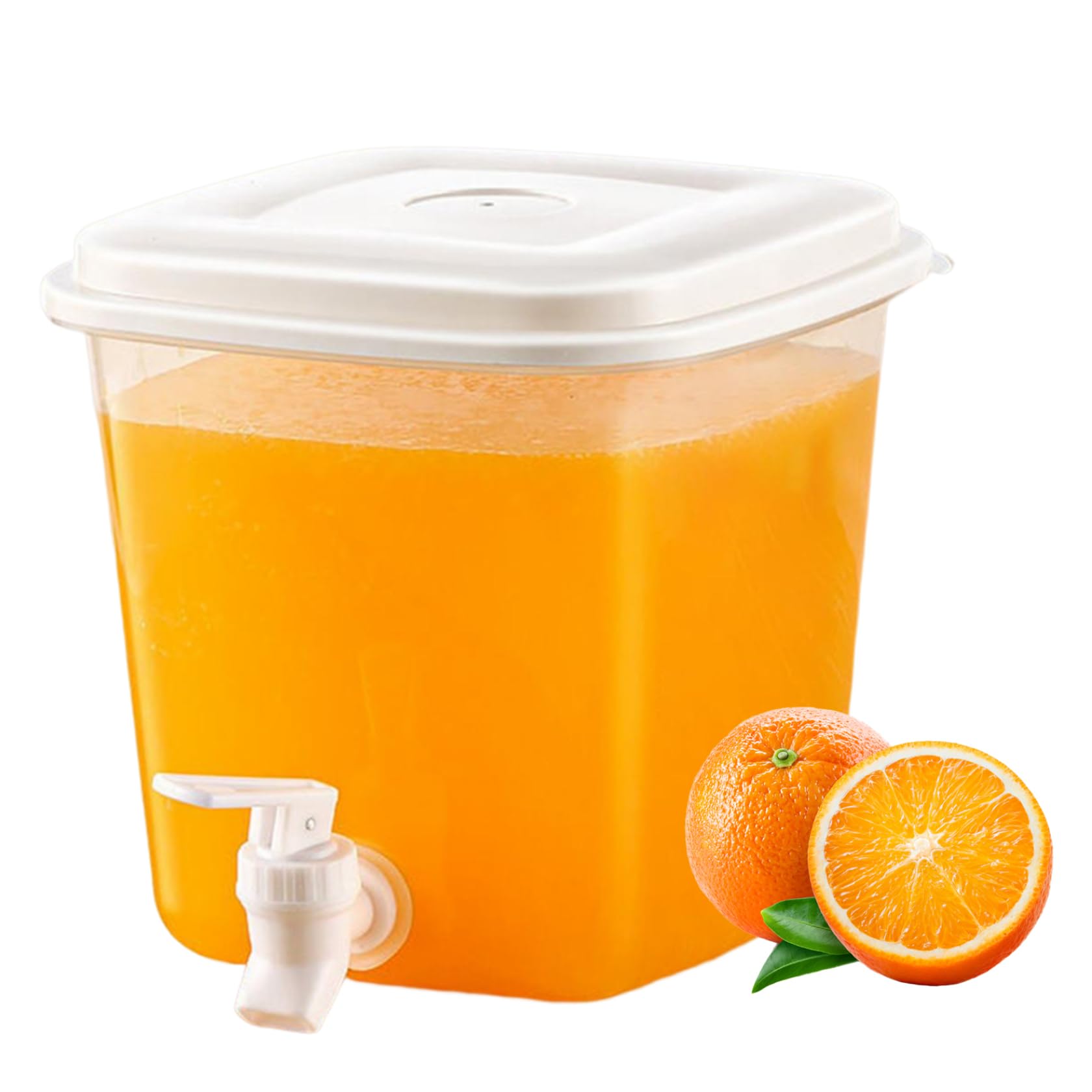 Suxdlan 3.5L Drinks Dispenser with Tap Fridge Jug Dispenser Square Drinks Chiller Heat Resistant Milk for Cold Teas Juices