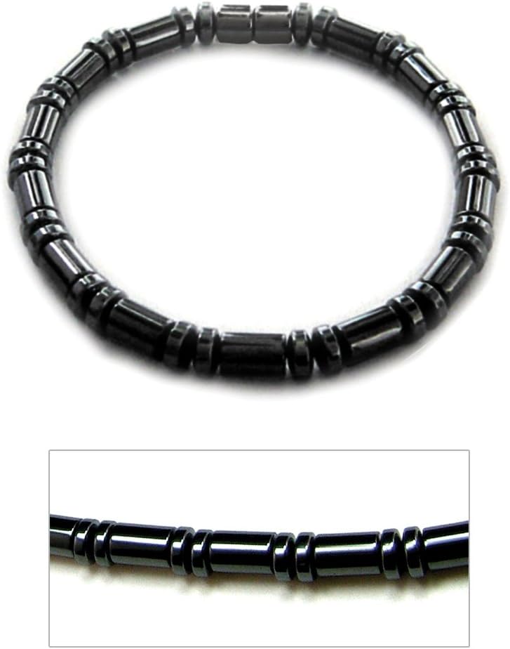 Accents Kingdom Men's Magnetic Hematite Cylindrical Bead Bracelet - Image 2