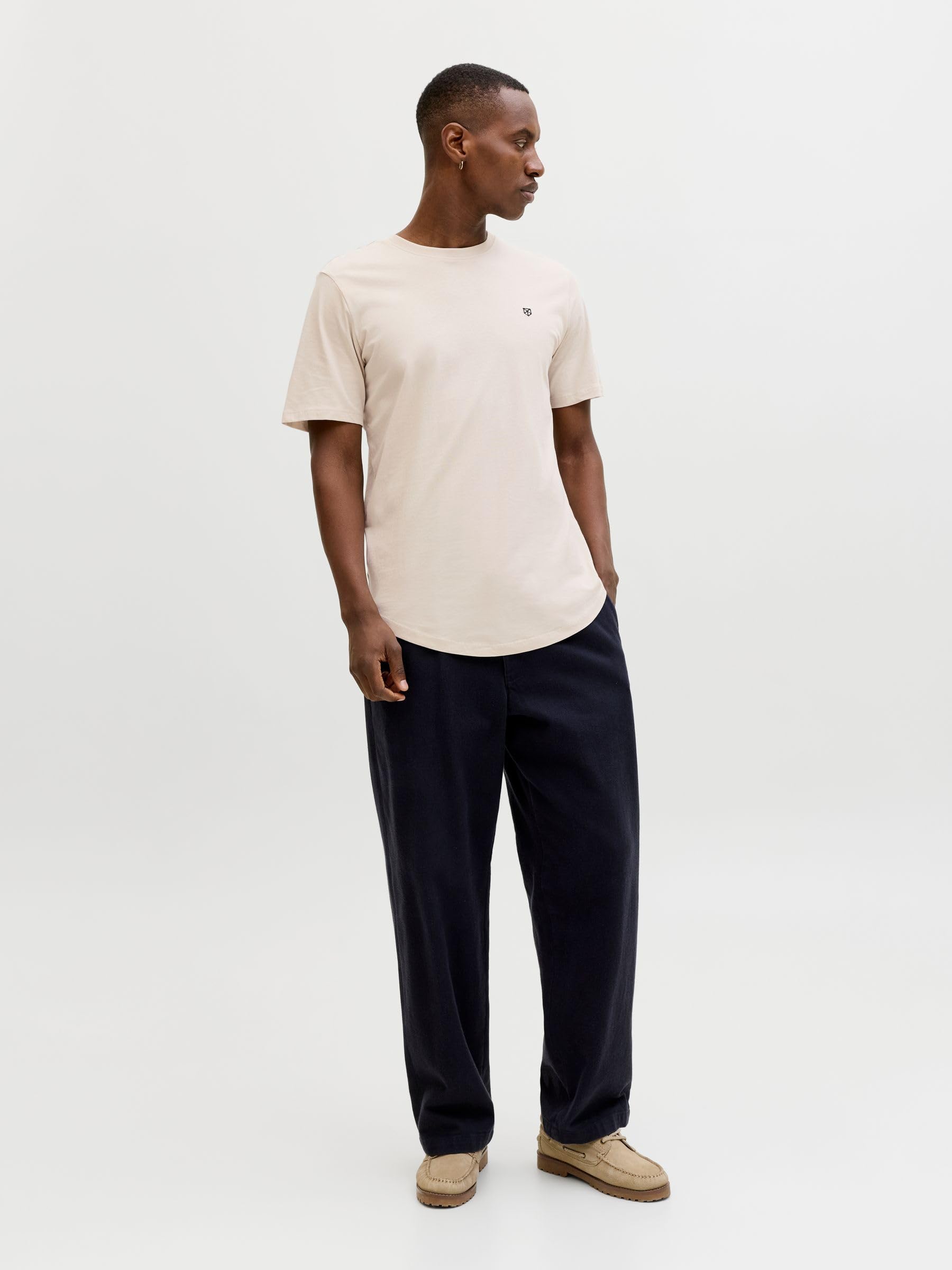 JACK & JONES T-shirt męski z logo, Moonbeam, L