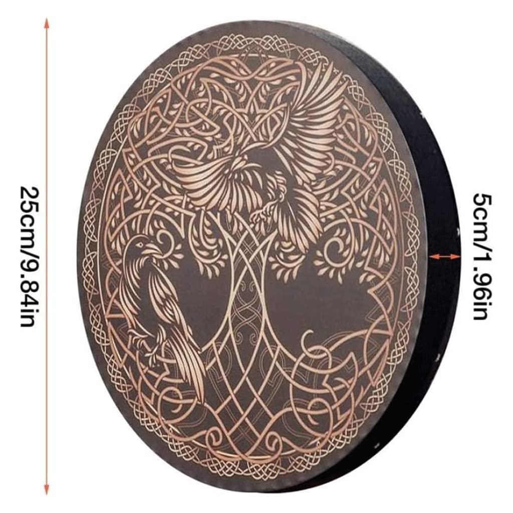 LIOONS Unique Tambour chaman Chaman Tambour Adulte Percussion Instrument Tambour À Main Musique Tambour Kit Son Thérapie Outil Ethereal Tambour pour Garçons Et Filles Belle Voix