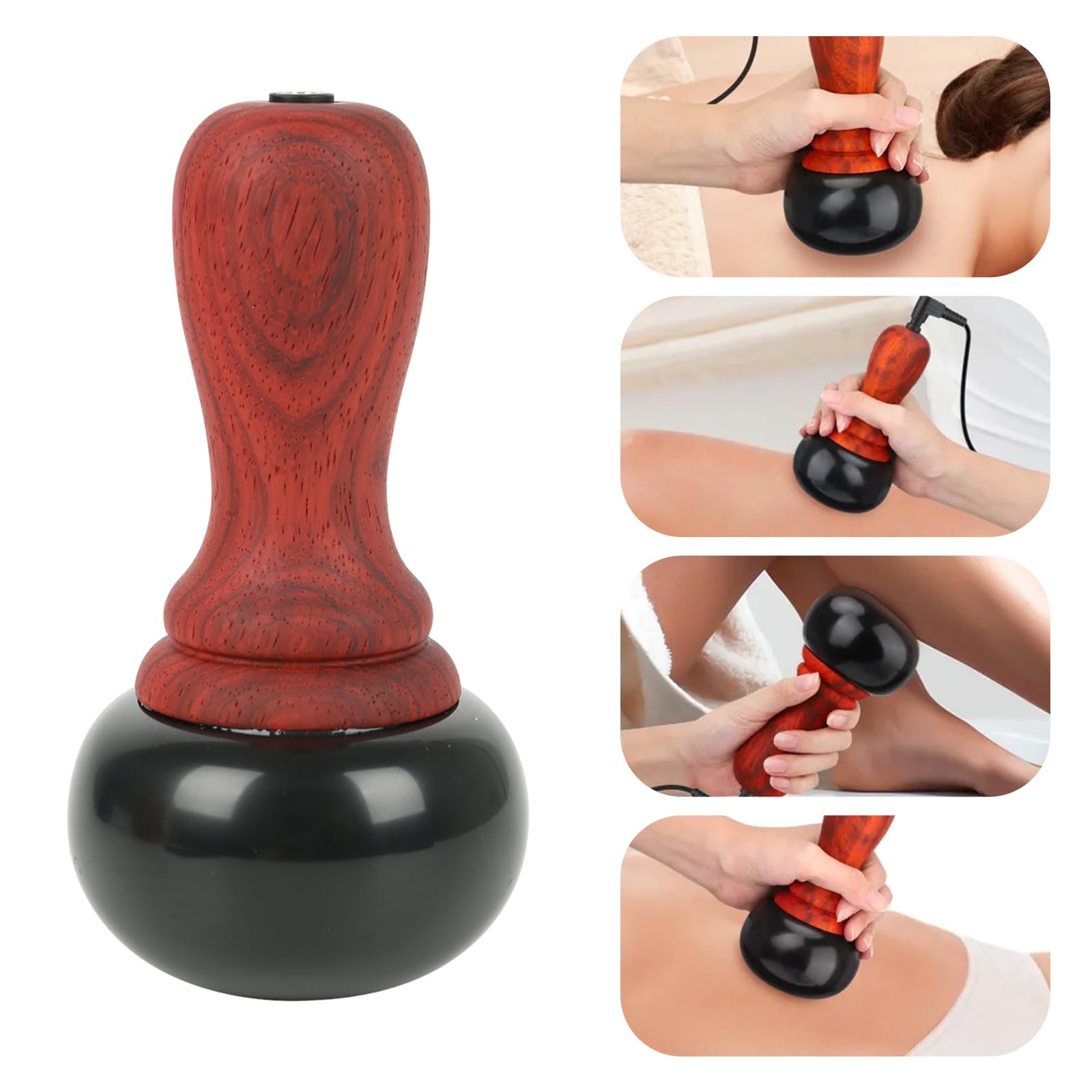Masajeador eléctrico de piedras calientes, piedra Bian Natural Gua Sha, masajeador de arañazos con control de temperatura de cinco velocidades para el tratamiento de relajación en el hogar, SPA,