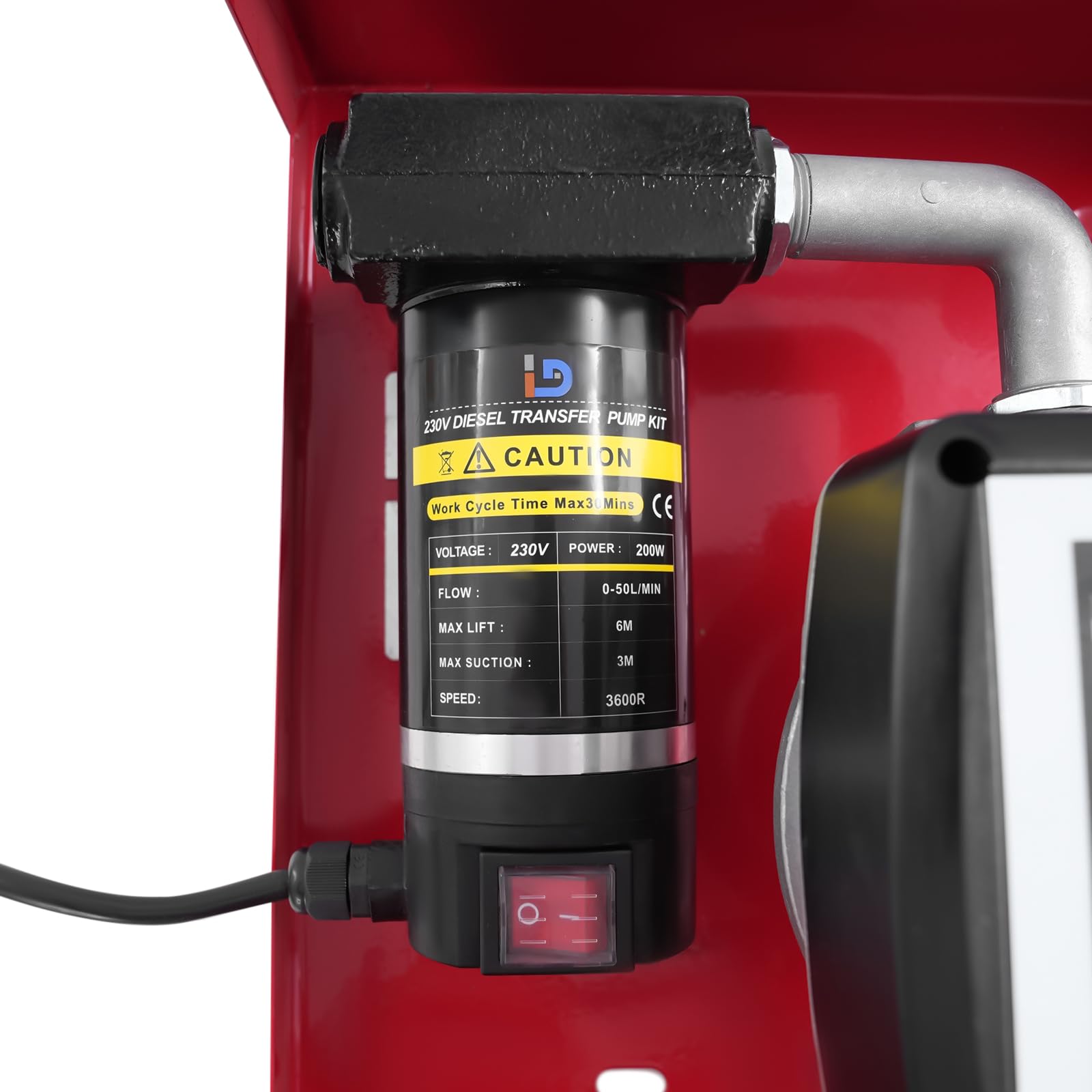 Bomba diésel de 230 V, 200 W, 50 L/min, bomba de aceite autocebante, bomba de combustible con pistola de extracción y regulación de velocidad de 3 velocidades, para excavadoras, tractores, tanques de