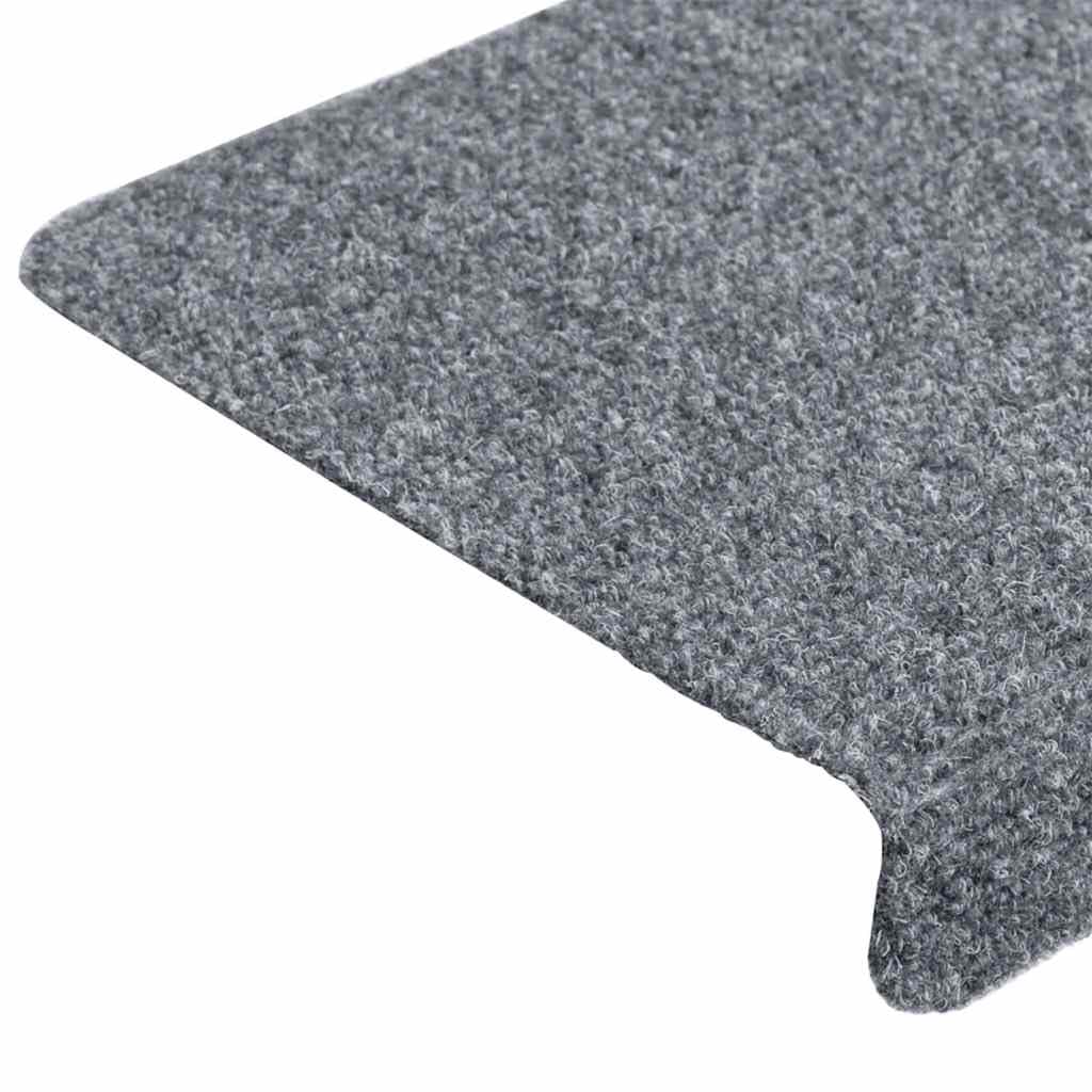 vidaXL Tappetini per Scale autoadesivi 20 pz 65x21x4 cm Grigio Chiaro Bordo Rettangolare