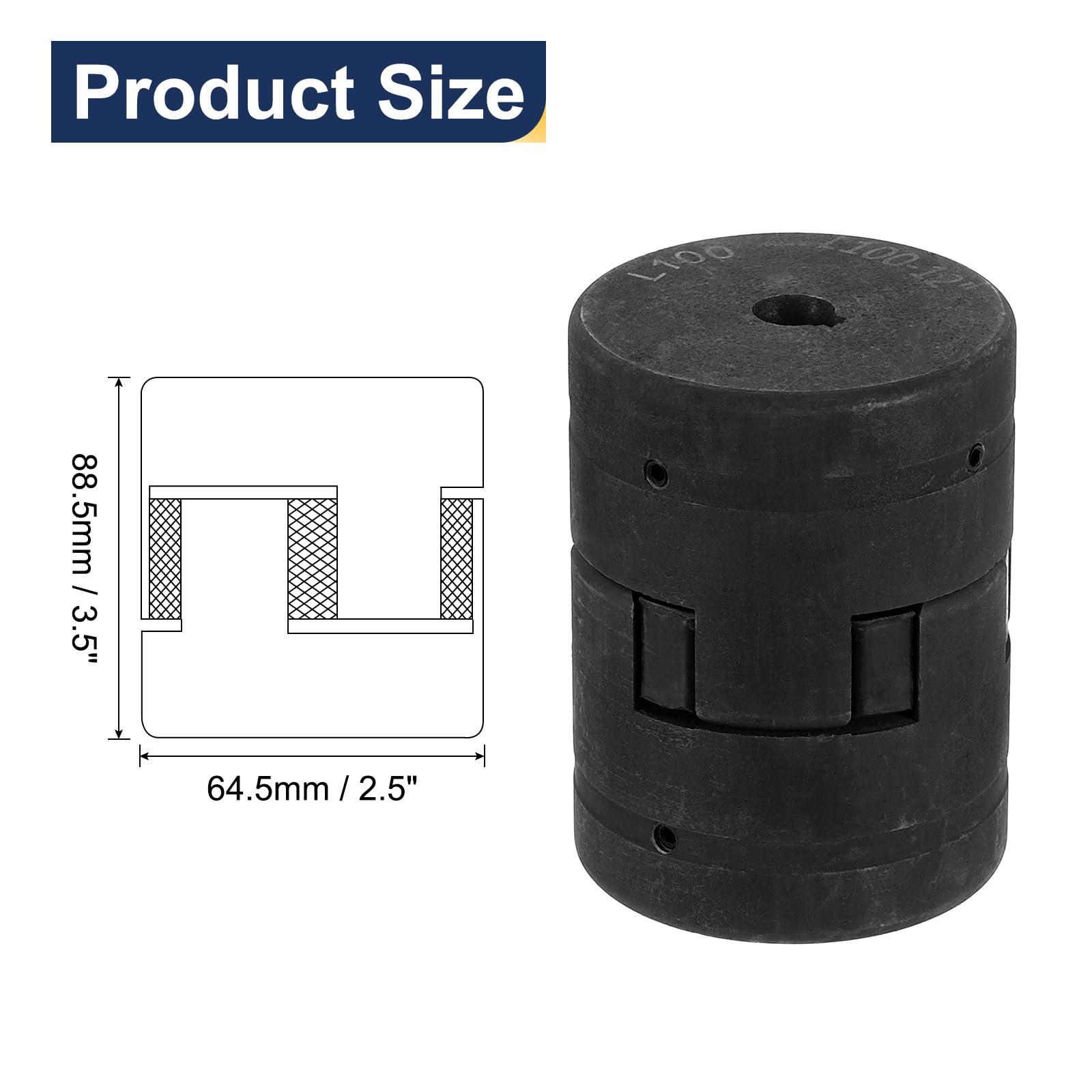 QUARKZMAN 12 mm do 12 mm L100 elastyczny 3-częściowy zestaw sprzęgła L-Jaw i gumowy pająk Buna-N NBR do łuparki do drewna, urządzeń hybrydowych