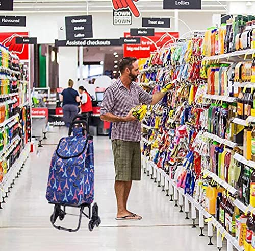 Einkaufstrolley Einkaufswagen, Zusammenklappbarer Einkaufswagen Auf Rädern, Großer Und Leichter Utility-Einkaufswagen… – Bild 7