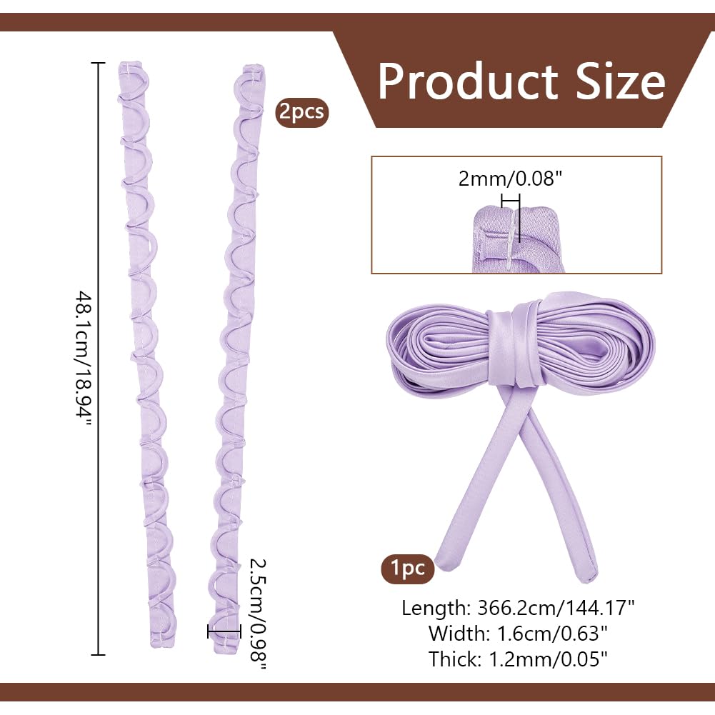 Nbeads Wedding Dress Corset Kit - Adjustable Satin Closure for Formal Prom Lilac, M, 48.1x2.5x0.2cm - Image 2