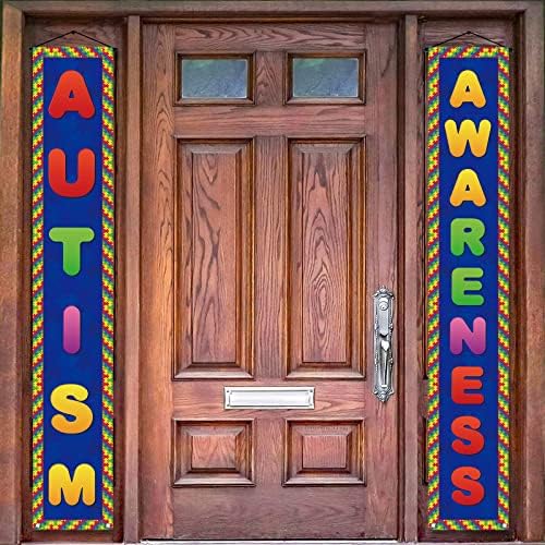Amazon.com: Sunwer Autism Awareness Porch Banner Puzzle Piece Love ...