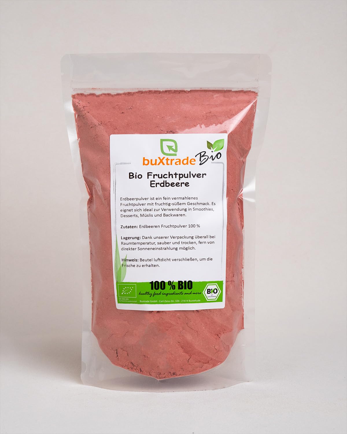 10 x 500 g Bio Erdbeerpluver | Erdbeere | Buxtrade | Pulver | Frucht