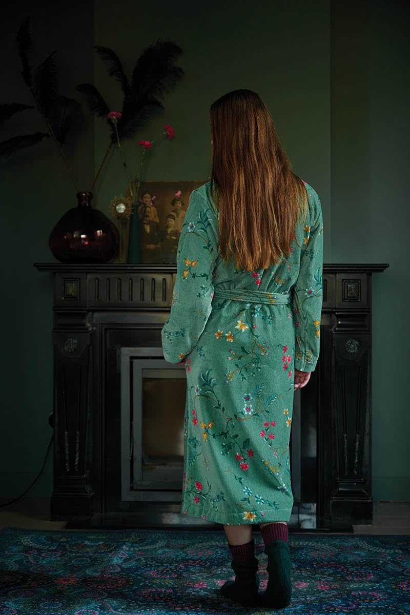 Pip Studio Bademantel Les Fleurs Grün XS