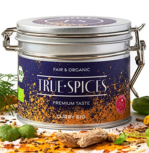 Curry BIO, Traditionelles Indisches Curry Pulver in Großpackung 175g, Recycelbare Dose Cover