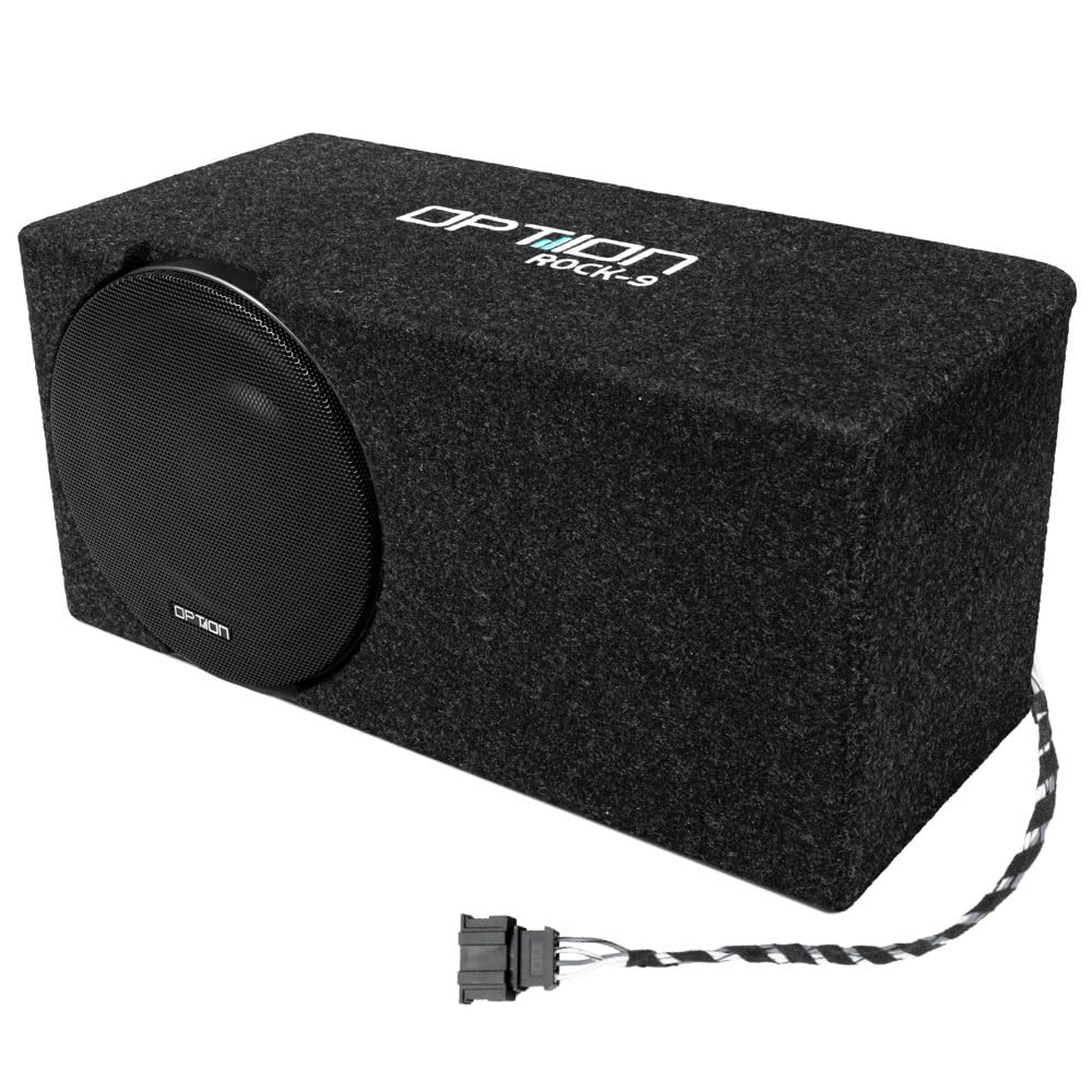 Option Zestaw subwooferów kompatybilny z Skoda Elroq od 2024 (1. generacji z fabrycznym systemem dźwiękowym Canton) Rock-9 pasywny subwoofer, 200 W RMS - do 8 dB więcej poziomu basów