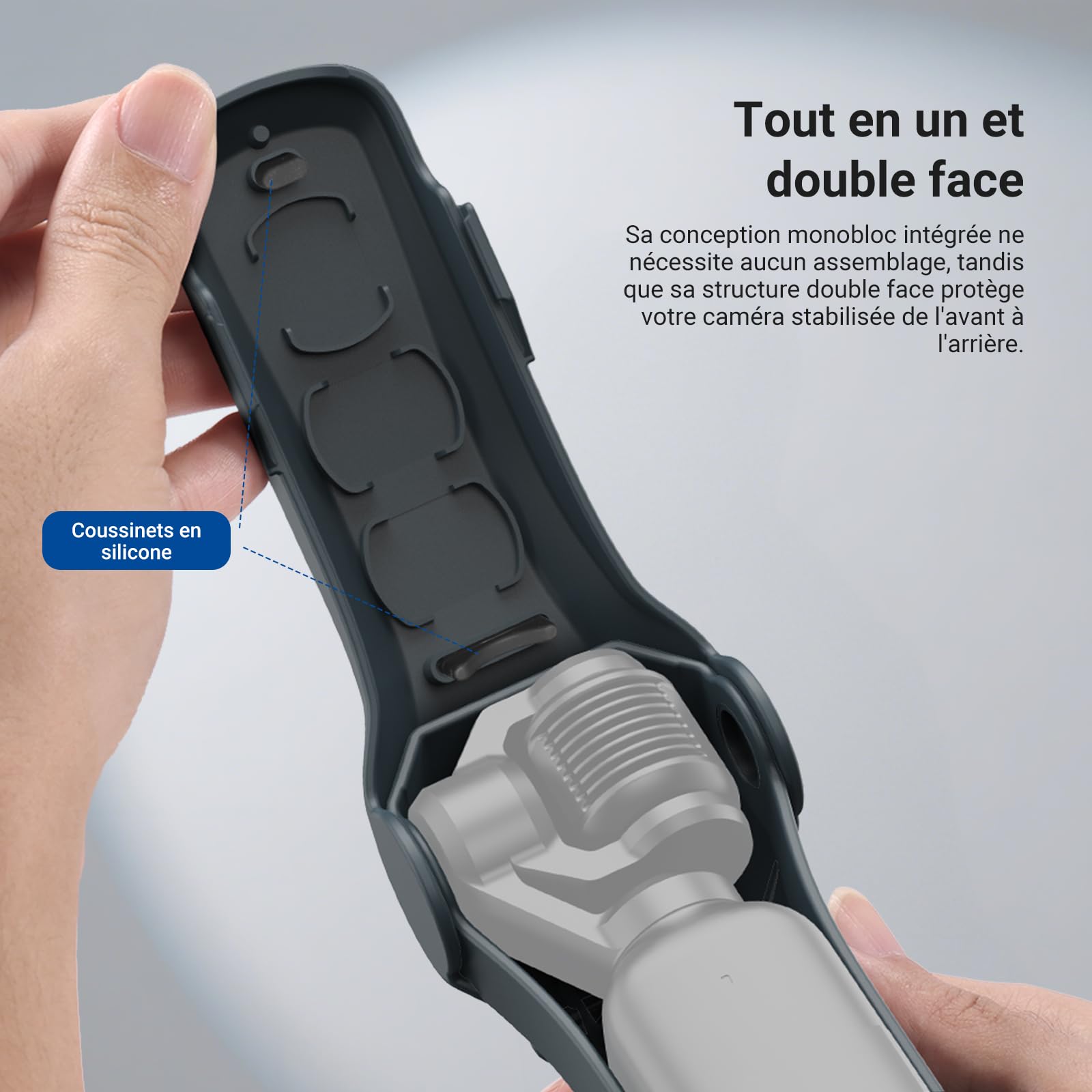 NEEWER Étui de Protection Compatible avec DJI Osmo Pocket 4/3 & Xtra Muse, Housse de Voyage Accessoire Caméra Sport avec Emplacements Filtres et Sangle Poignet, AC088 (Gris Foncé)