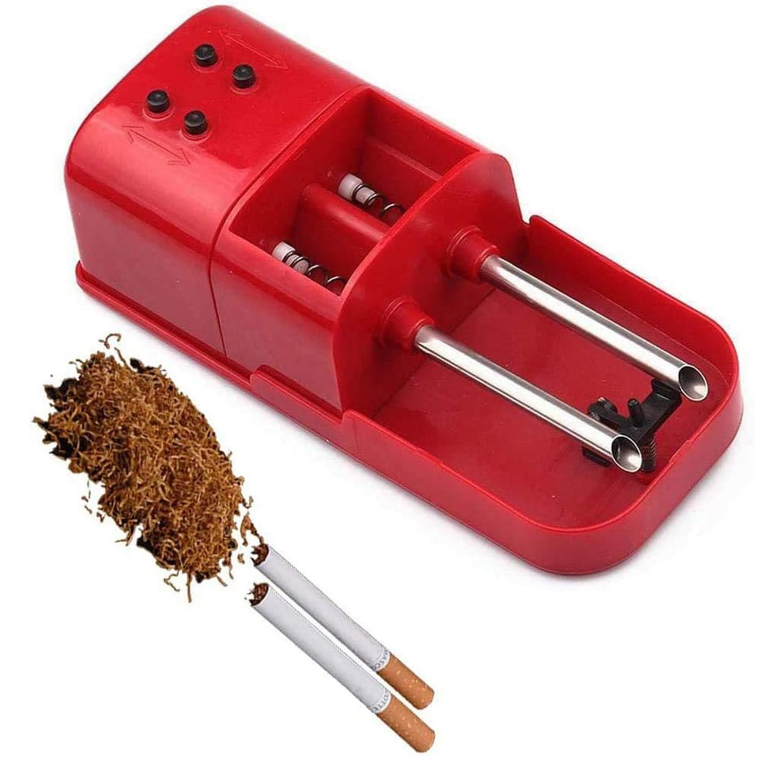 Máquina eléctrica para enrollar cigarrillos - Mini dispositivo automático con base antideslizante y doble tubo para hacer cigarrillos fácilmente