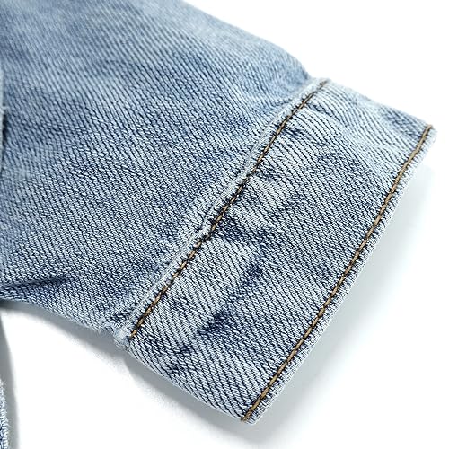 Image of KIDSCOOL SPACE Boys Denim Jacket,Little Big Kids Simple Design Hooded Jean Coat