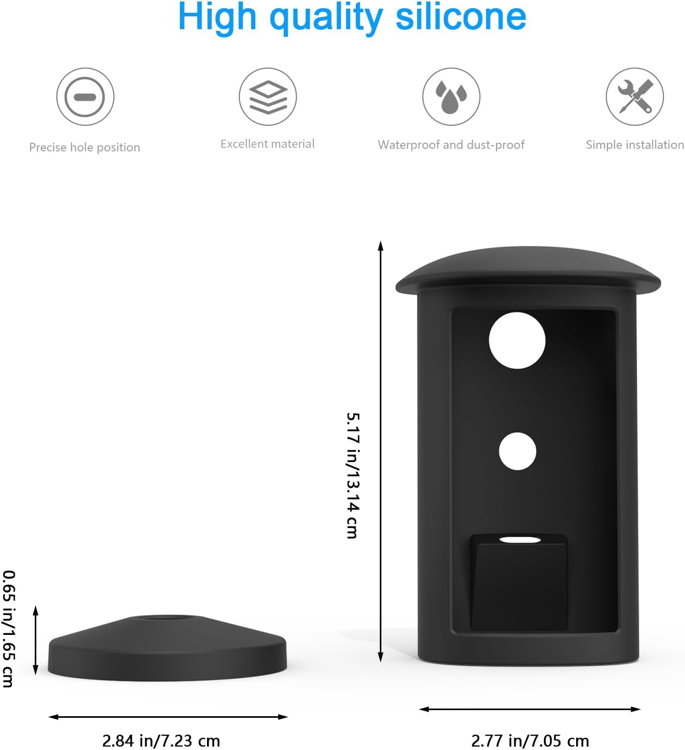 Silicone Protective Skin Cover for R-ing Outdoor Cam Pro Plug-in 2nd Gen Camera,Easy Install Camera Case Accessories (Black)