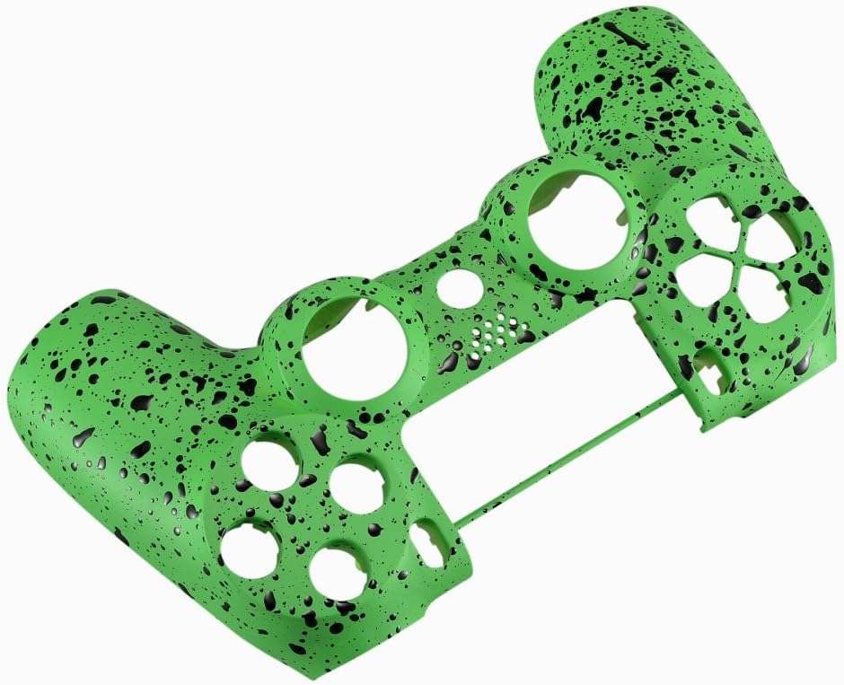 eXtremeRate Textured Green 3D Splashing Custom Faceplate Shell Compatible with ps4 Slim Pro Controller CUH-ZCT2 JDM-040/050/055 - Controller NOT Included