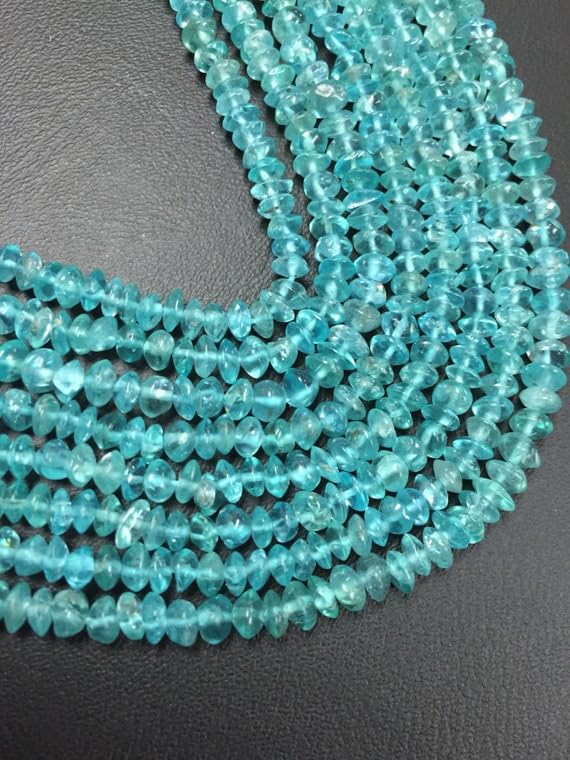 Apatite smooth roundel : perles naturelles haut de gamme de 4.5mm pour créations de bijoux uniques