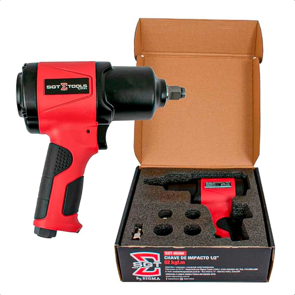 Chave de Impacto Pneumática 1/2” 820Nm Twin Hammer Feron – 82 kgf·m, 7500rpm, 3 Níveis de Torque, Alta Potência para Oficina Mecânica e Uso Profissional