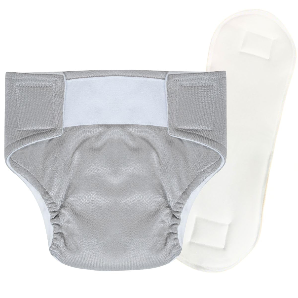 DIUHS Adult Reusable Cloth Diapers, Washable, Adjustable for Incontinence, Day and Night Use, with 1 Wet Free Insert (XL)-image-7