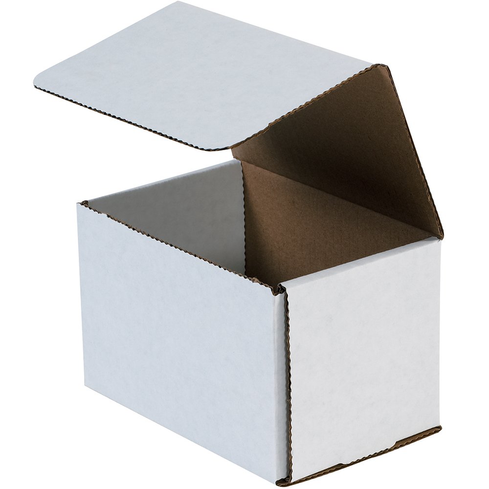 Aviditi White Corrugated Cardboard Mailing Boxes, 6" x 4" x 4" (Pack of 50) Crush-Proof Mailers, Small Cardboard Boxes for Shipping, Packing, Moving,