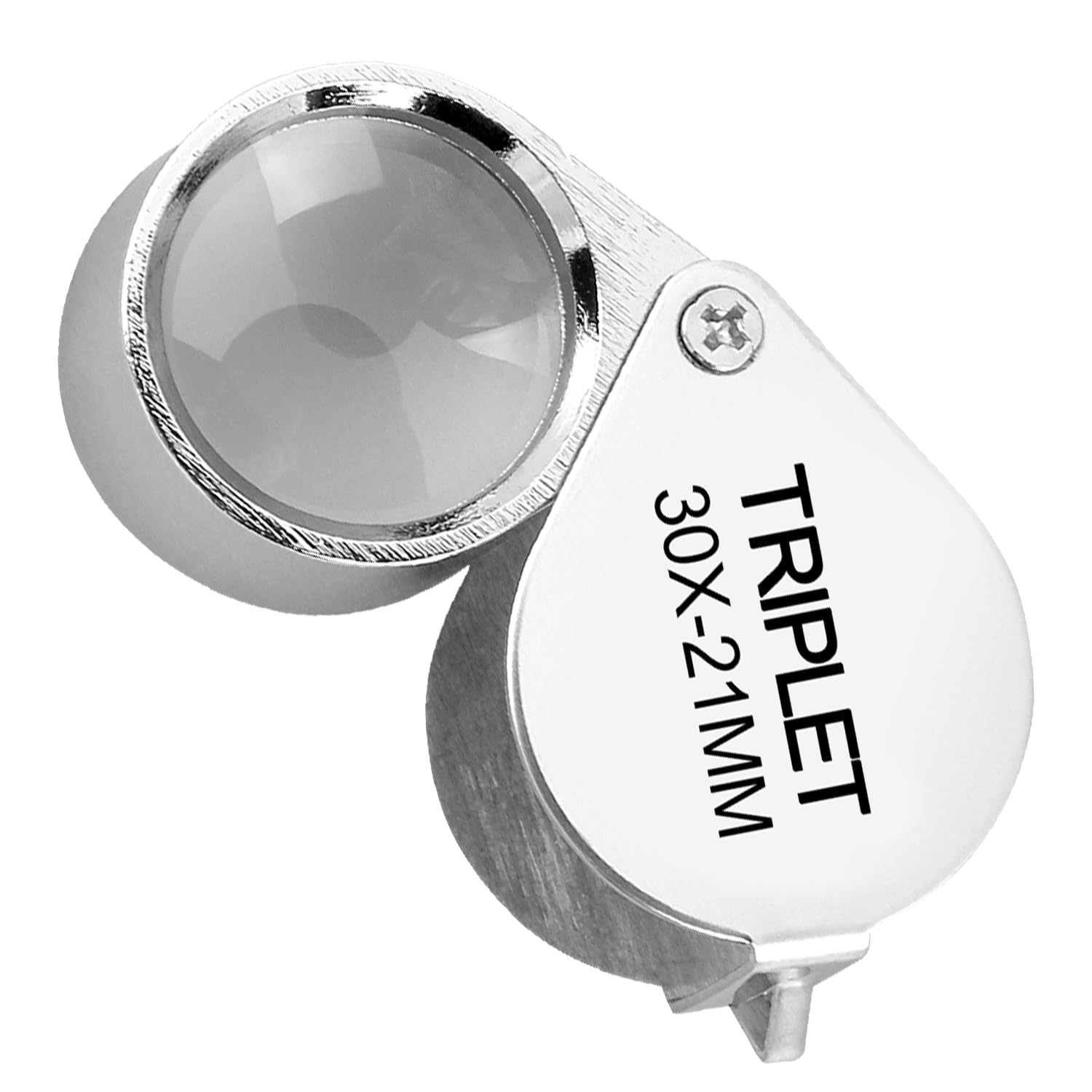 Bojueshaw Silver Folding Hand Magnifier,Metal Jewelry Magnifier,Small Simple Magnifier,Jewelry Antiques,Insect Observation,Newspaper Reading,Stamp Coins(30X)