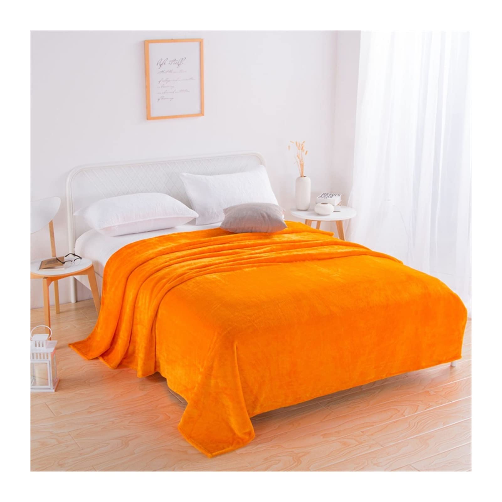 EBzvblxm Cooling Blanket for Summer, Cooling Winter Plaid Blanket Multicolor Multiple Sizes(Orange,150x200cm)