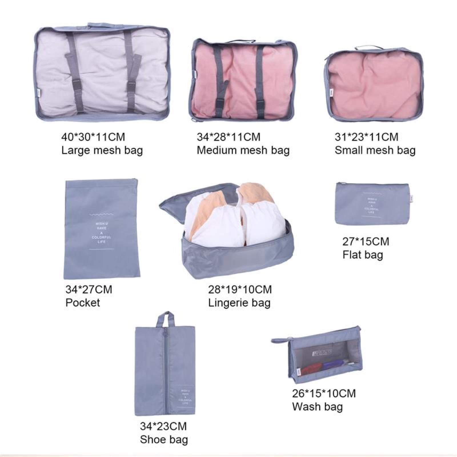 8/6/1 sztuk zestaw torby do przechowywania podróżne zestaw do pakowania walizek etui do przechowywania przenośny organizer do bagażu materiałowe etui na buty-7 sztuk-wodoodporne