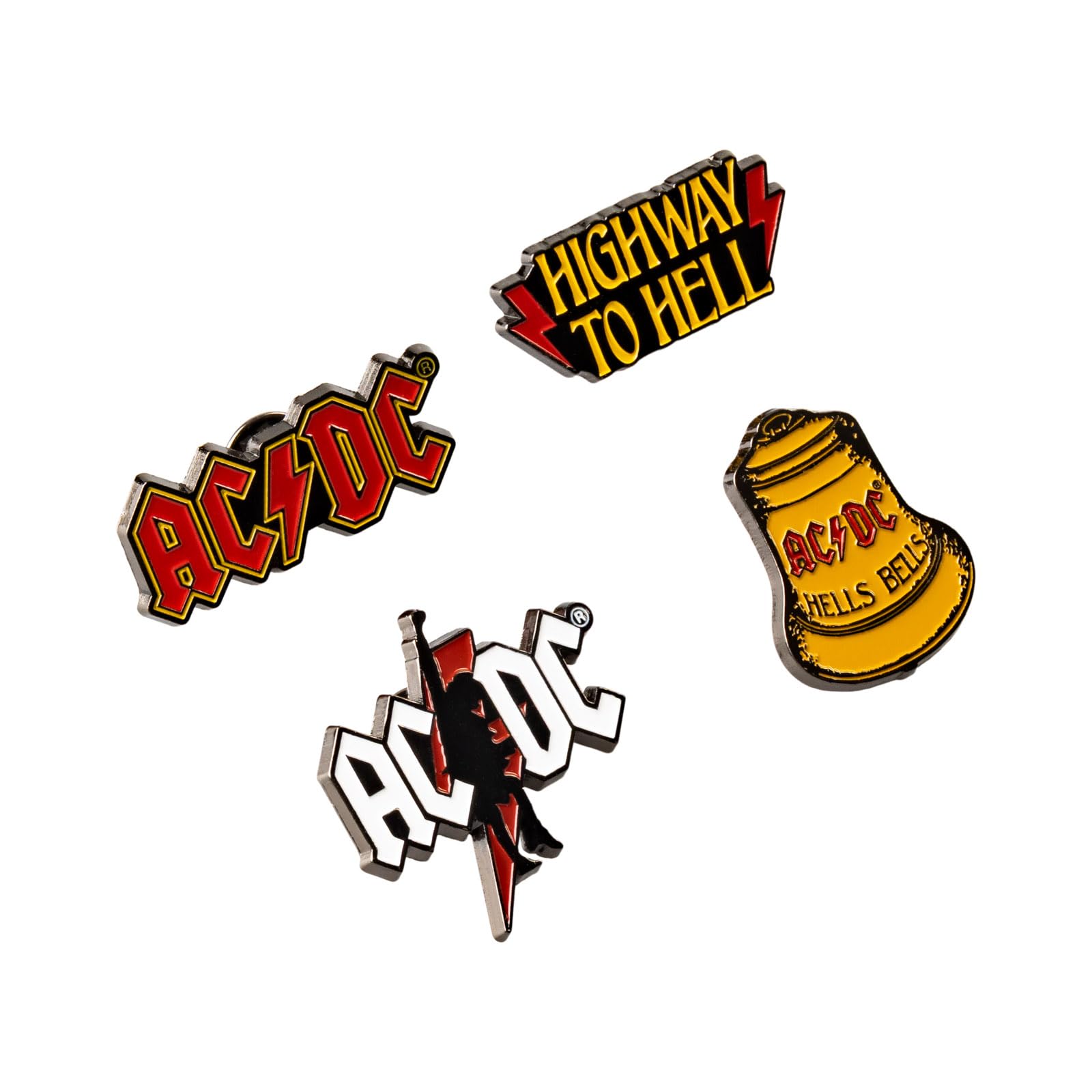 Grupo Erik AC/DC Set of 4 Enamel Pins - ACDC Merchandise, Gifts