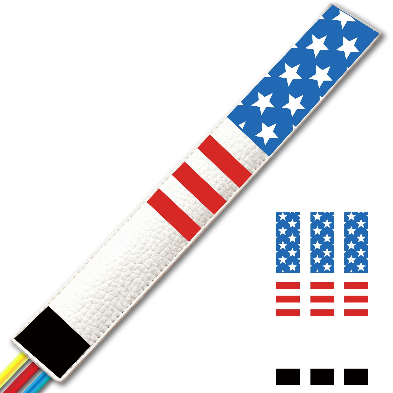 CREATCABIN Golf Alignment Stick Cover PU Leather Alignment Stick Cover Holder Club Protector Mallet Blade Putter Head Protector Case for Men Women Golf Enthusiast White Flag 14.17 × 1.97 Inch
