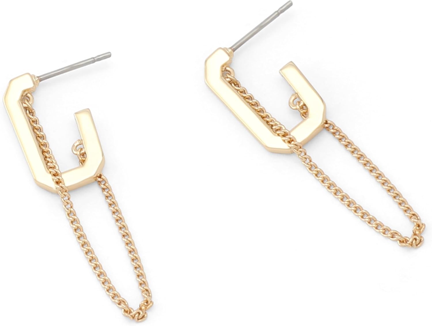 AllSaints Women's Hexagon Swag Chain Huggie Earrings - Image 4