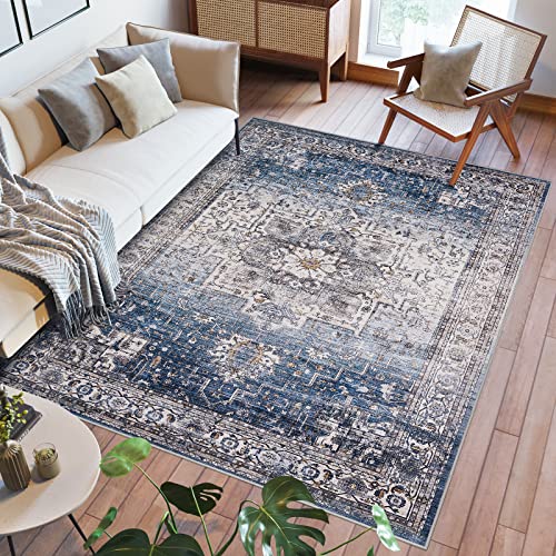 Tosuoka Area Rug, Living Room Rug Bedroom Rug Washable Non-Slip Stain Resistant Rug with Anti Slip TPE Backing for Bedroom Dining Room Home Office